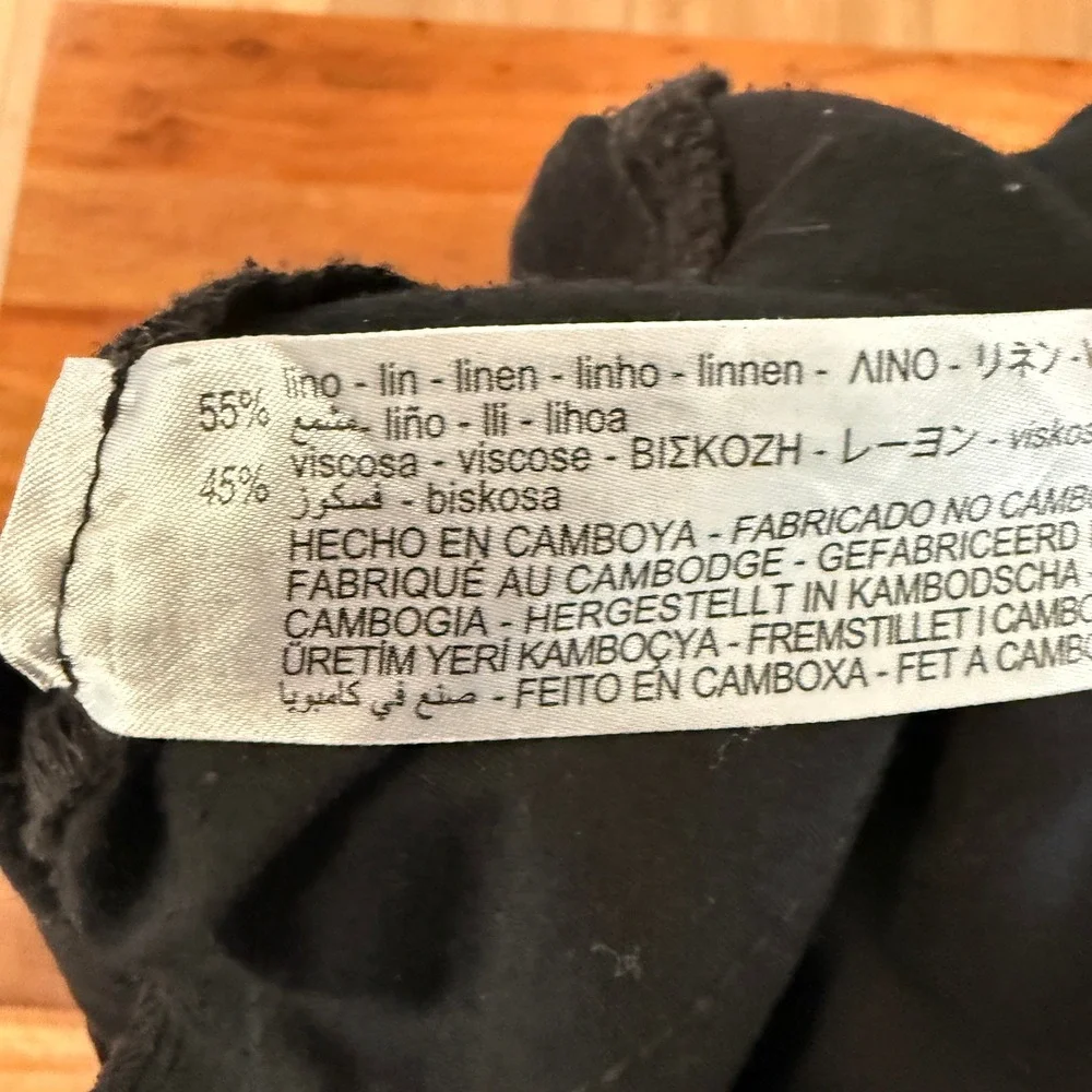 Zara Women's Black Linen Trousers Size 6